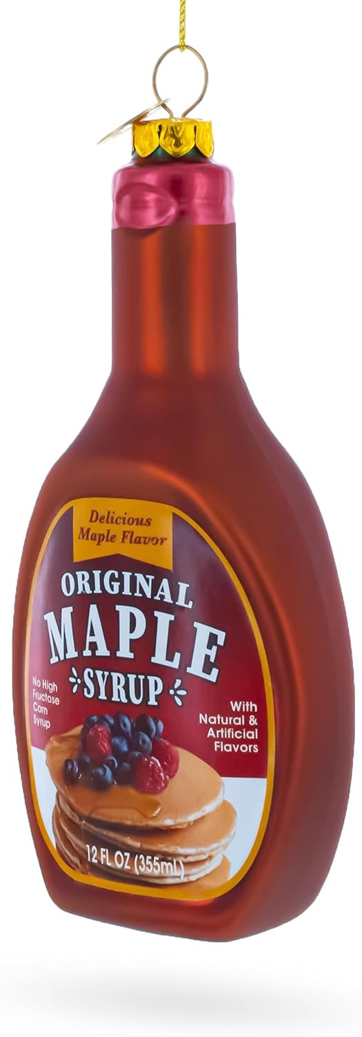 Maple Syrup Bottle Glass Christmas Ornament