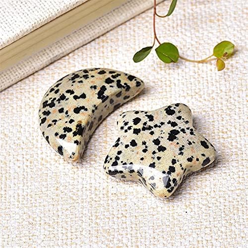 DOUKI 1Set White Turquoise Quartz Crystal Moon Shape Stone Decoration