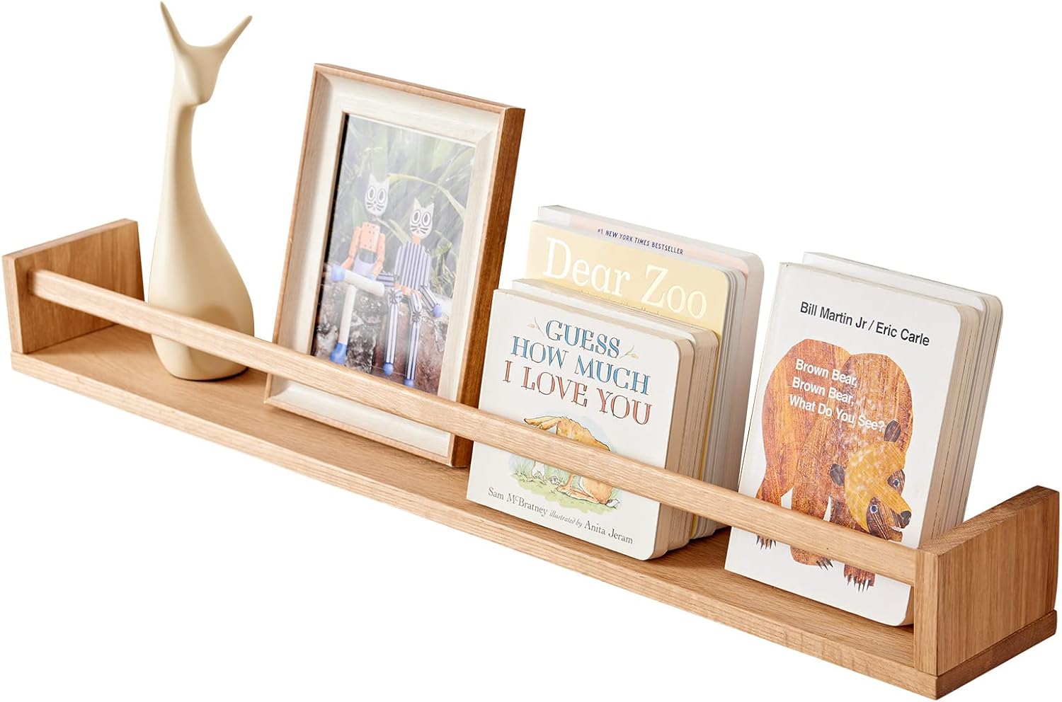 Oak Nursery Shelves 32 Inch Wall Mounted Floating Bookshelf