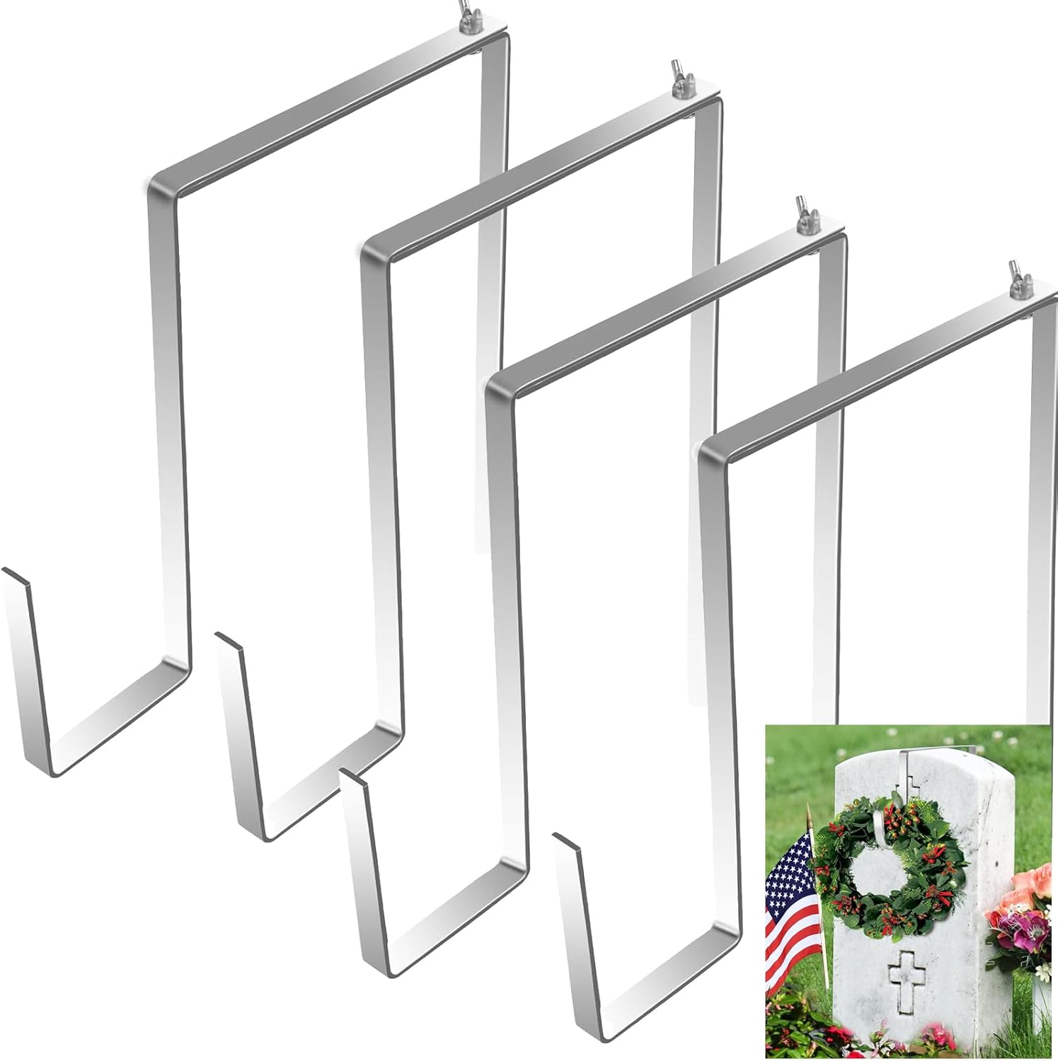 Adjustable Wreath Holder for Cemetery Gravestones