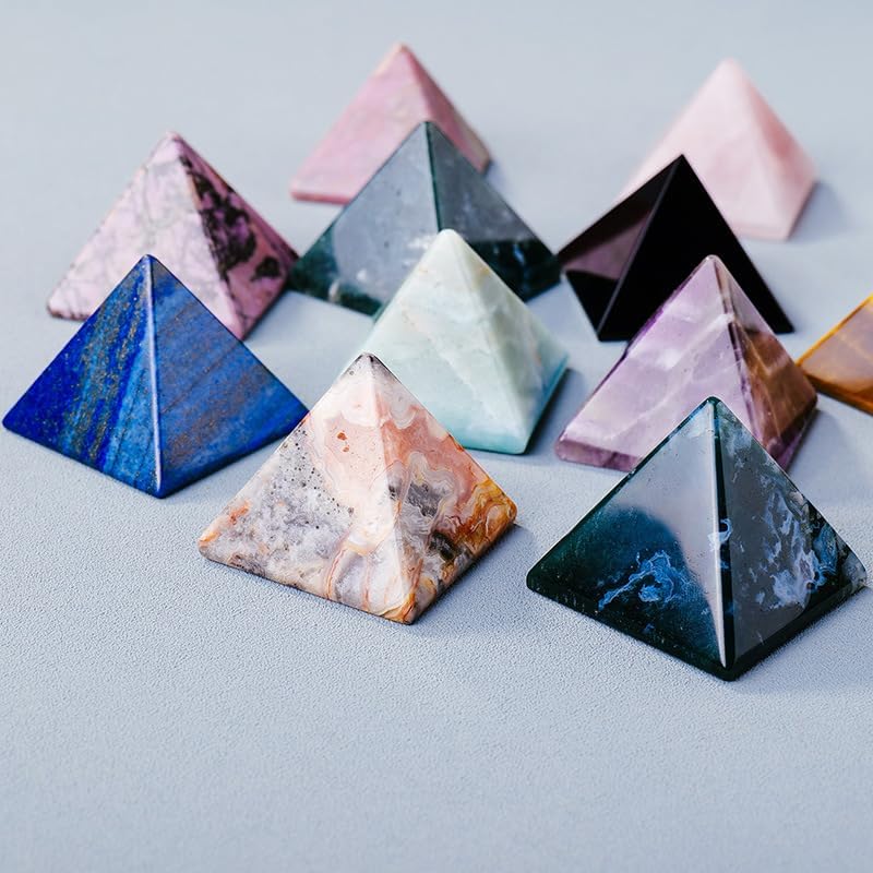 1 Piece White Natural Crystal Pyramid Ornament for Healing and Positive Energy