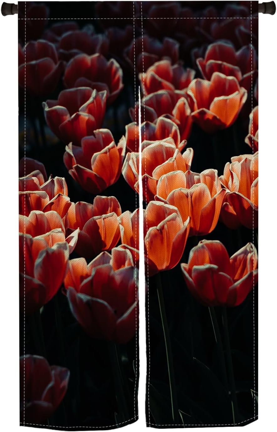 Japanese Noren Door Curtain Floral Panel 34x60