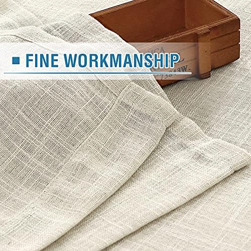 HVERSAILTEX Natural Linen Blended Curtains Burlap Textured Ivory 52 x 108