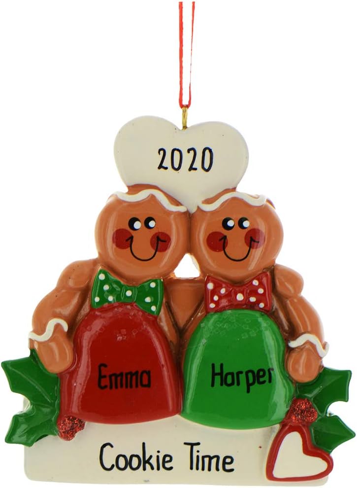 Personalized Couple Ornament 2024 - Gumdrop Gingerbread Tree Ornament