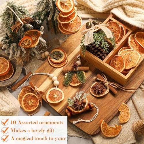 Amyhill 10 Pcs Dried Orange Slice Christmas Ornaments