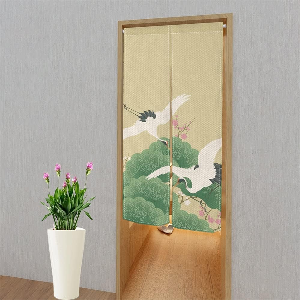 Leowefowa Traditional Japanese Noren Curtain 34x60 Inch