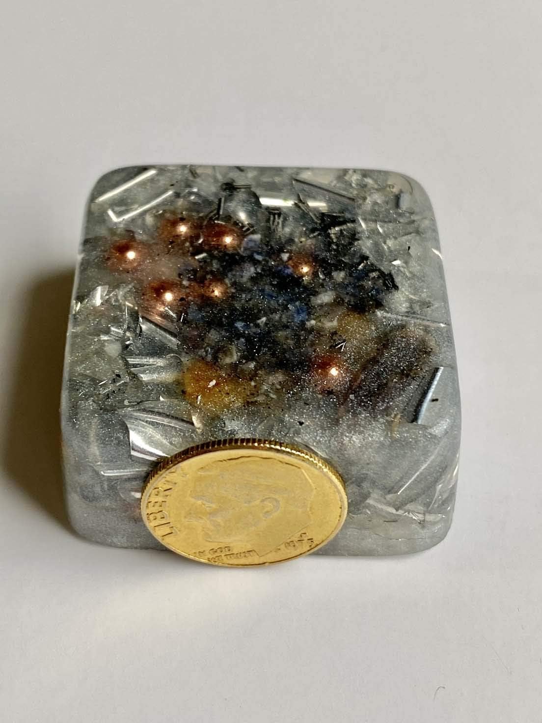 Pearl White 2 Mini Cube Tower Busters Orgone Crystal