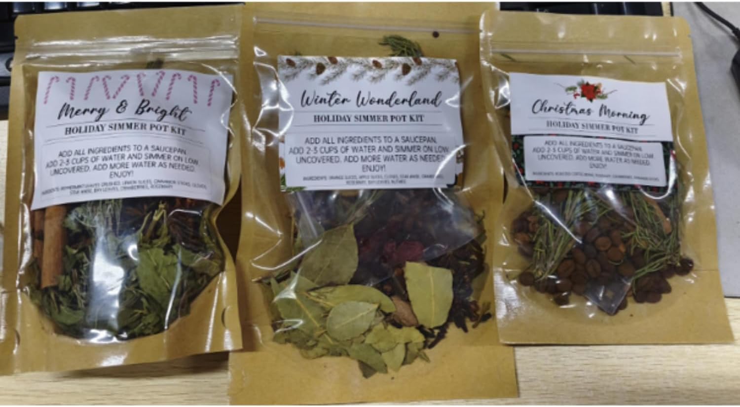 6 Pack Christmas Simmer Pot Kit with Fragrant Sachets