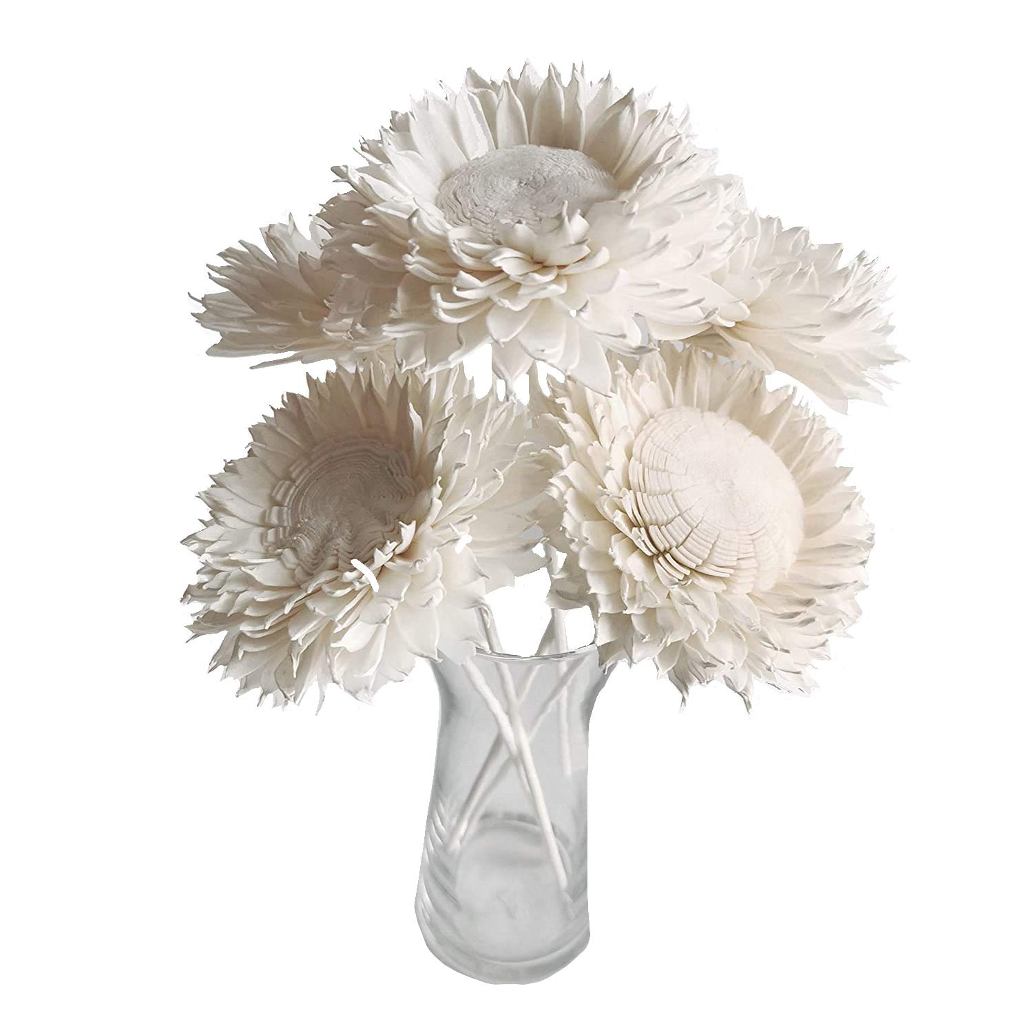 5 White Sunflower 3 Inch Reed Diffuser for Home Fragrance