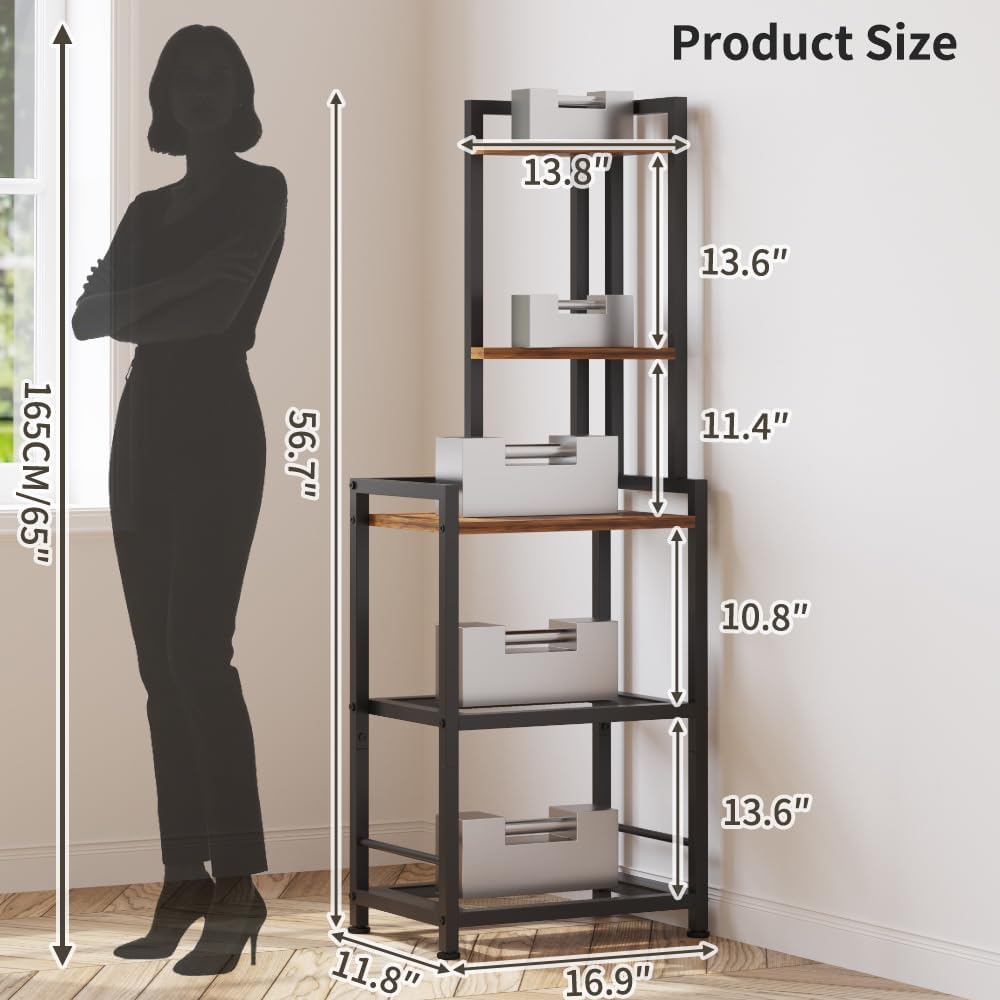 LINGMI 5-Tier Corner Bookshelf Storage Stand