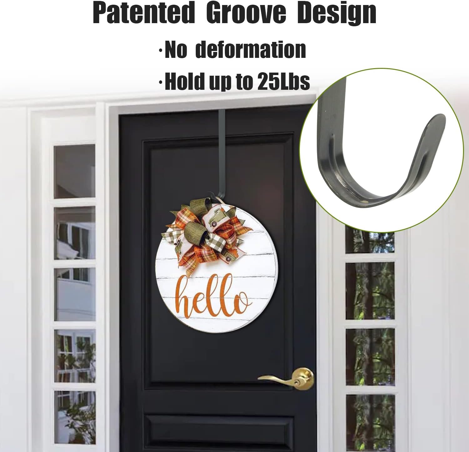 GameXcel 2 Pcs Brass Wreath Hangers for Front Door