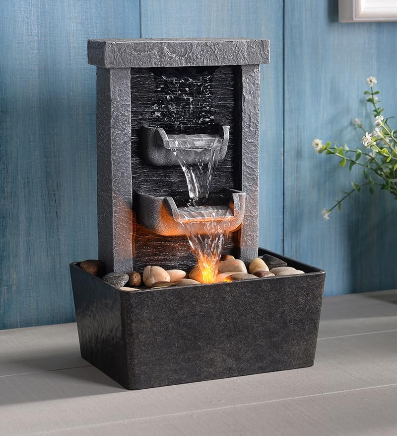 GOSSI Indoor Waterfall Fountain with LED Lighting