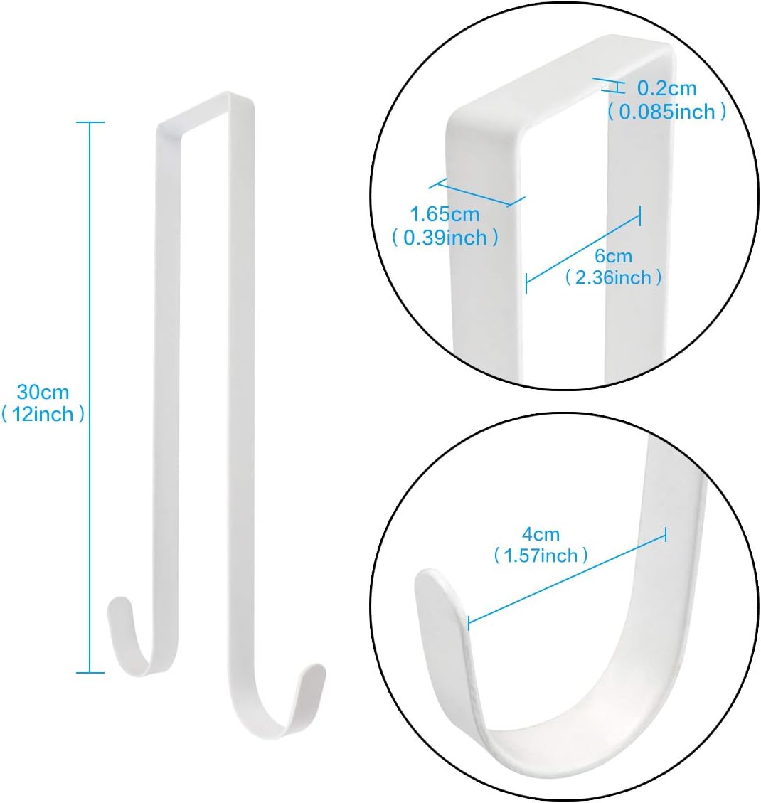 12 Inches White Metal Double Wreath Hanger