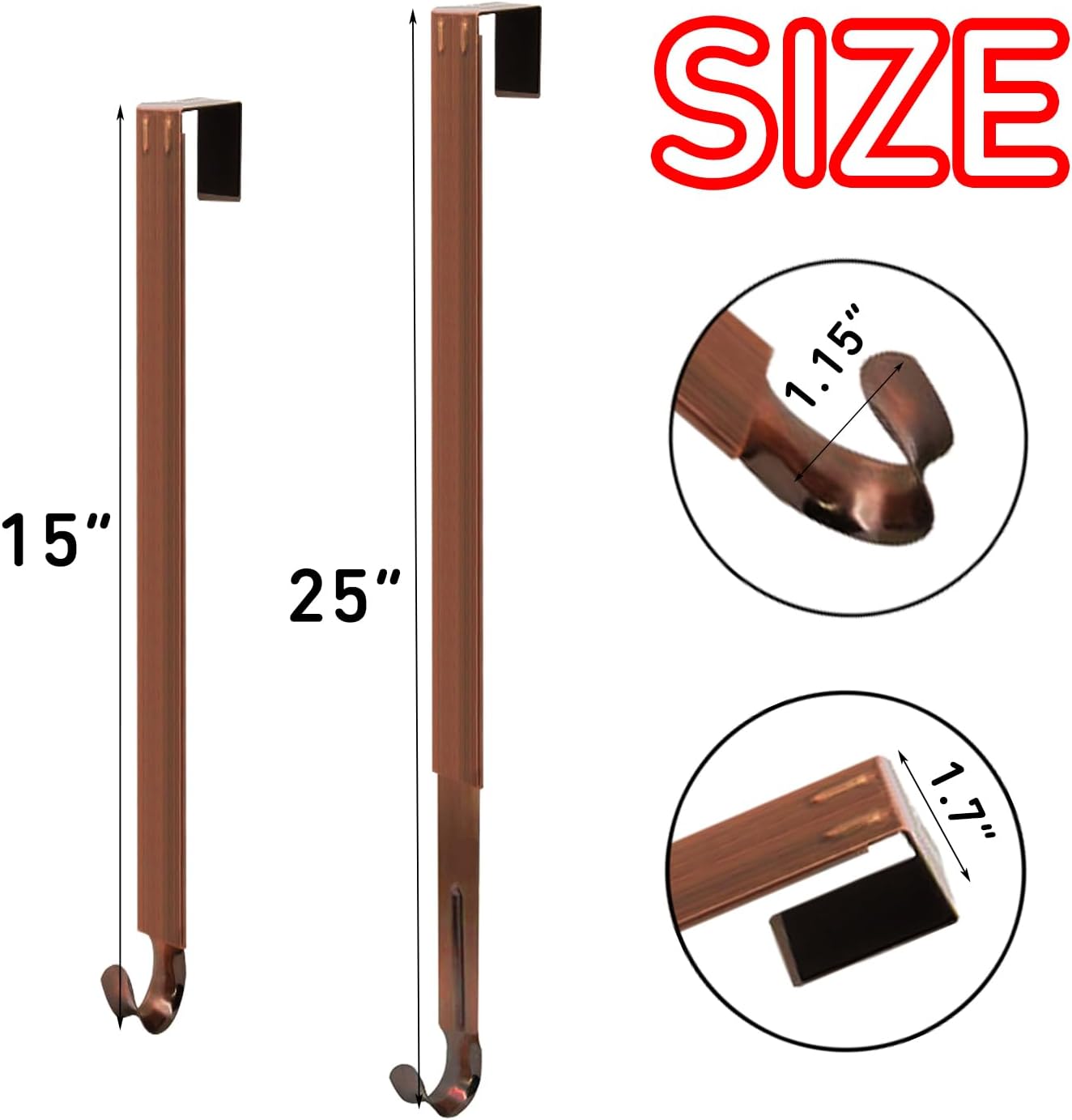 Adjustable Wreath Hanger for Front Door Brushed Bronze