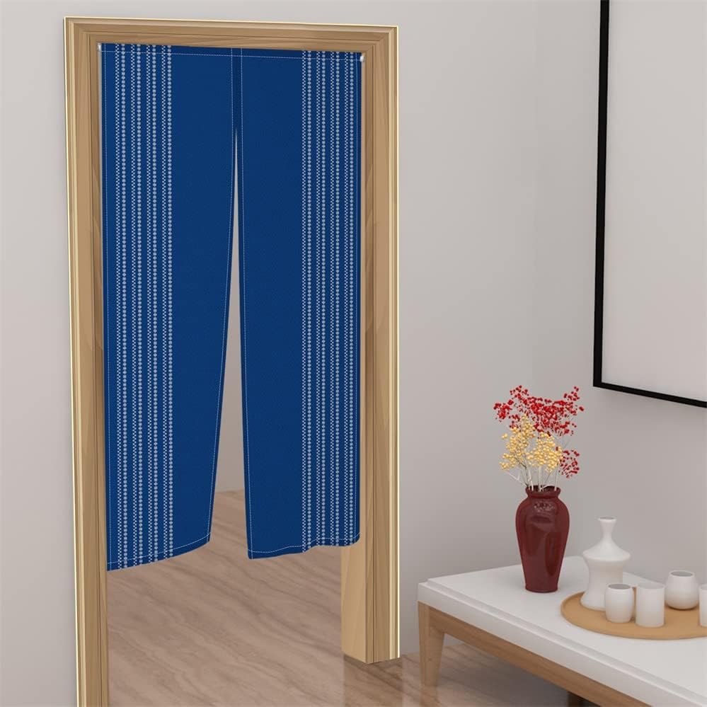 Leowefowa Japanese Noren Door Curtain Panel 335x59 In Royal Blue