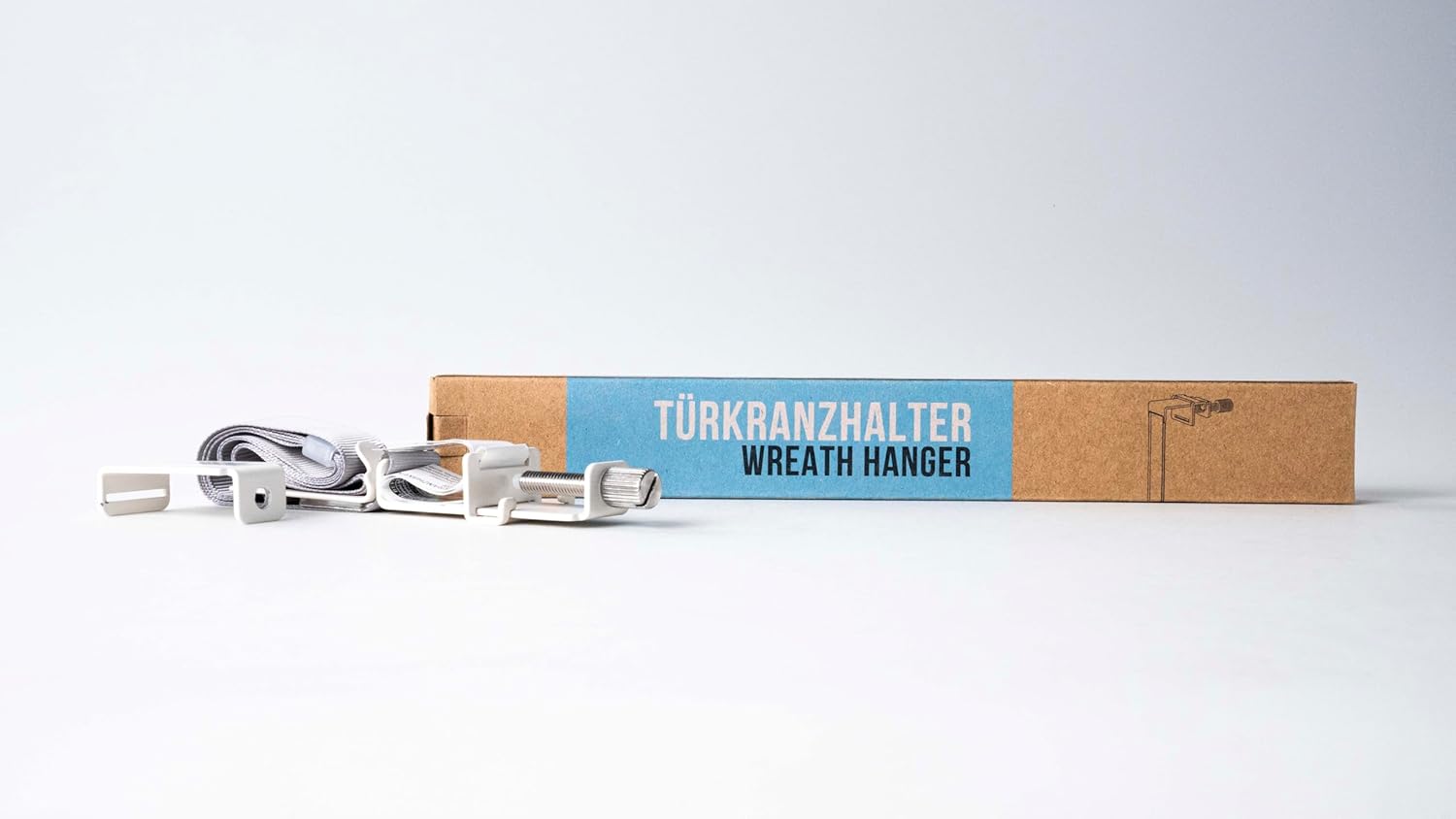 Menz Adjustable Wreath Door Hanger - White