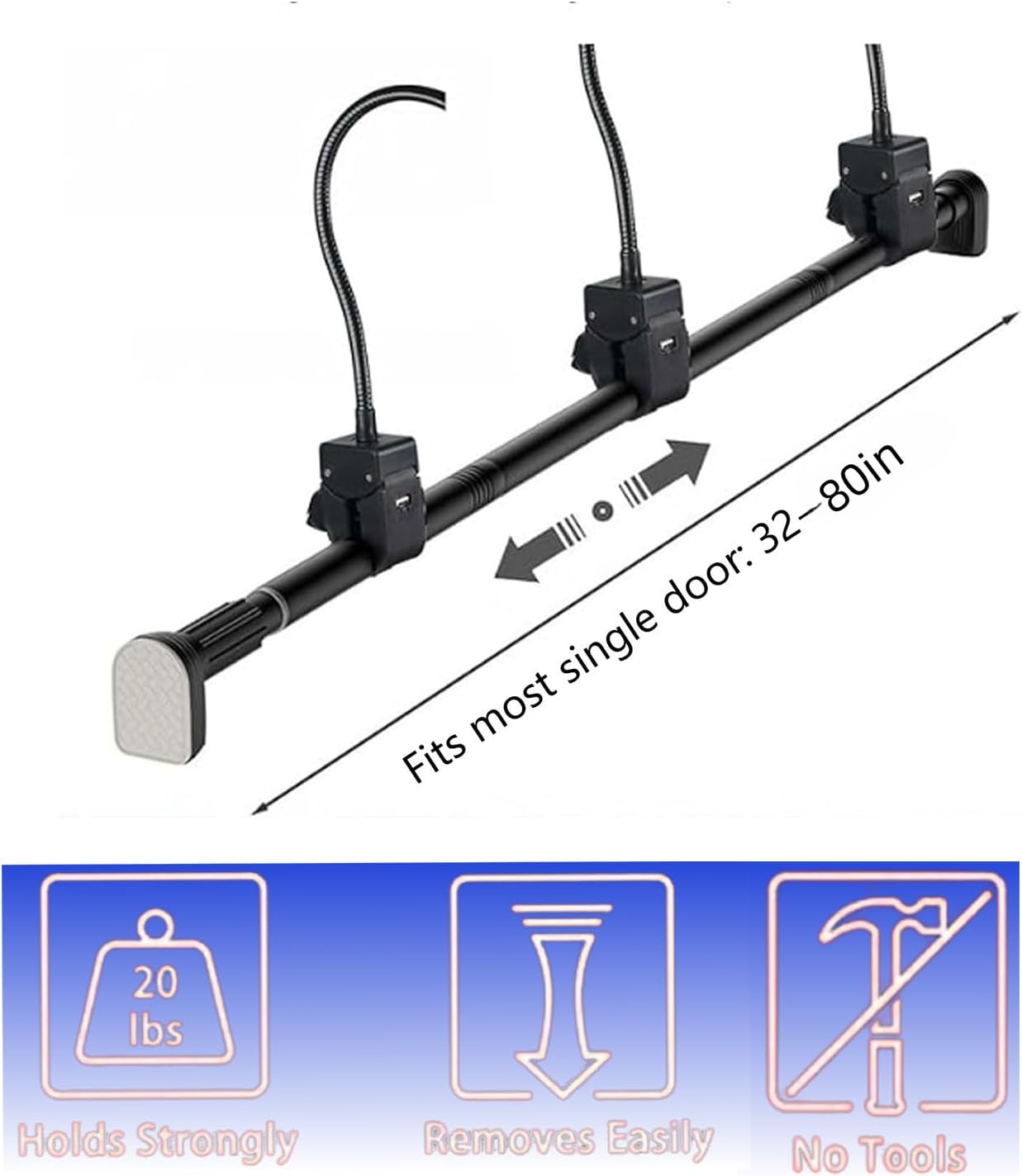 EGH Adjustable Door Garland Hanger No Screws