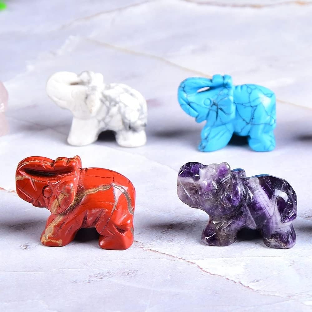 AtkitS Natural Crystal Elephant Home Decor