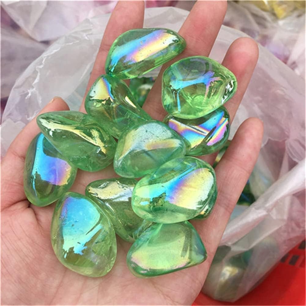 PEKMAR Natural Rainbow Quartz Tumbled Stones 200g White