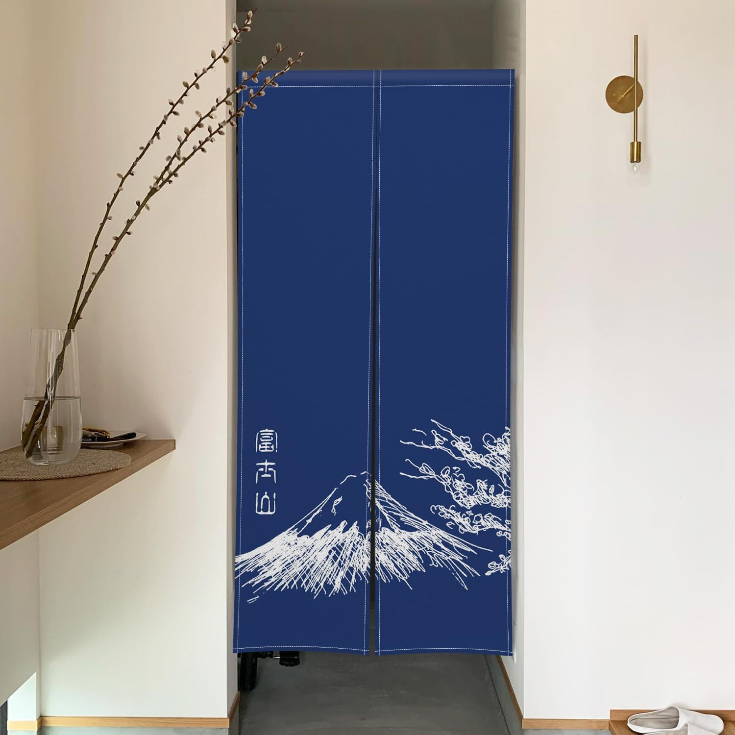 Japanese Style Noren Door Curtain with Mount Fuji Print