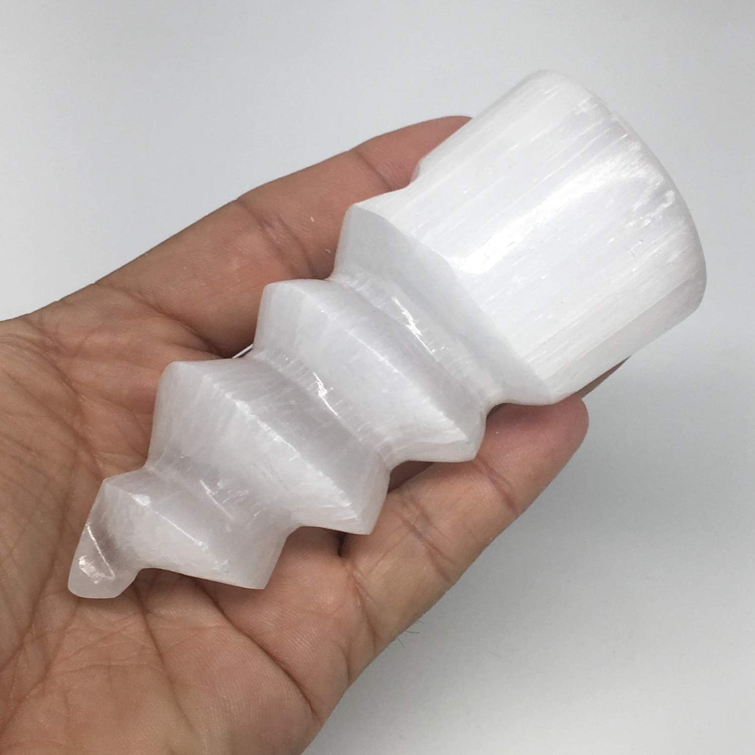 1pc 39-43 Inch Selenite Tower Crystal Twisted Point Powerful White