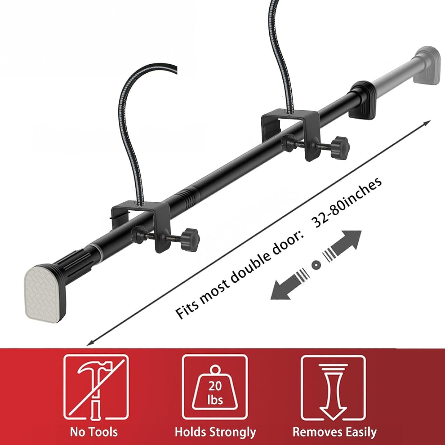 Double Door Christmas Decoration Hanger Black Metal Adjustable