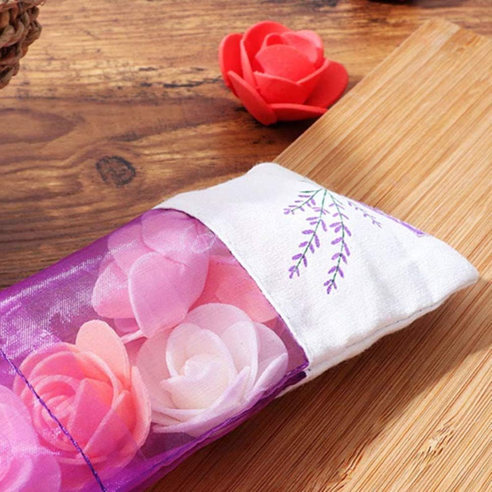 LapangZi Lavender Sachets 12 Purple Drawstring Bags