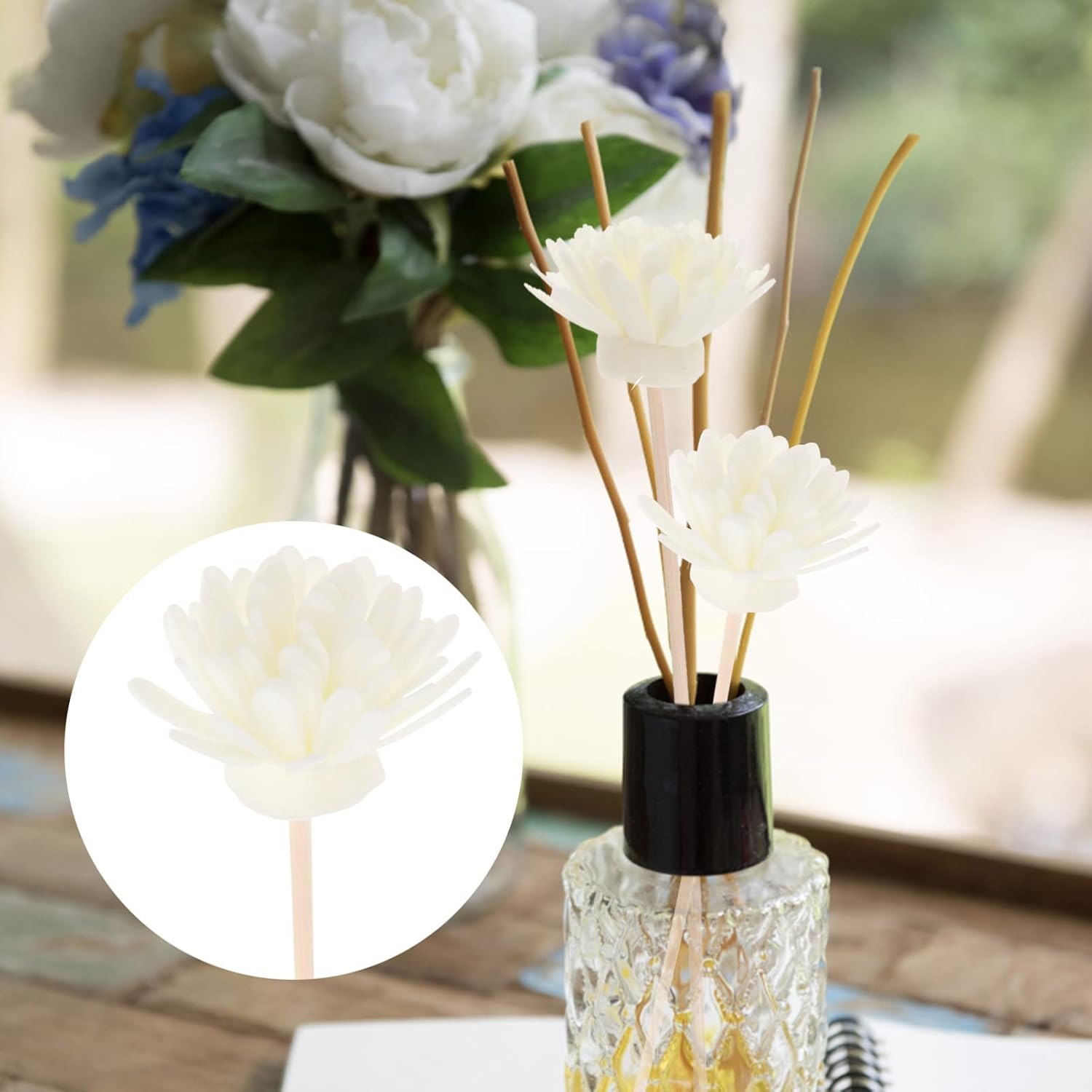 5pcs Chrysanthemum Scented Rattan Diffuser Sticks for Home Fragrance