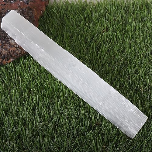 REAL GEMS Natural Selenite Rod 344 Grams Healing Crystal