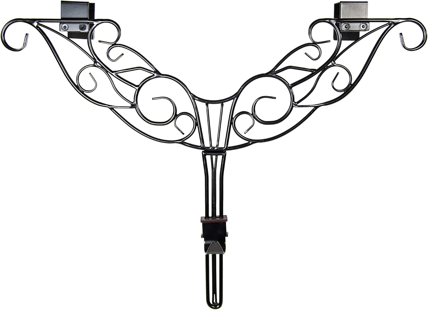 Front Door Wreath Hanger - Antler Design Adjustable Hook Black Cast Iron
