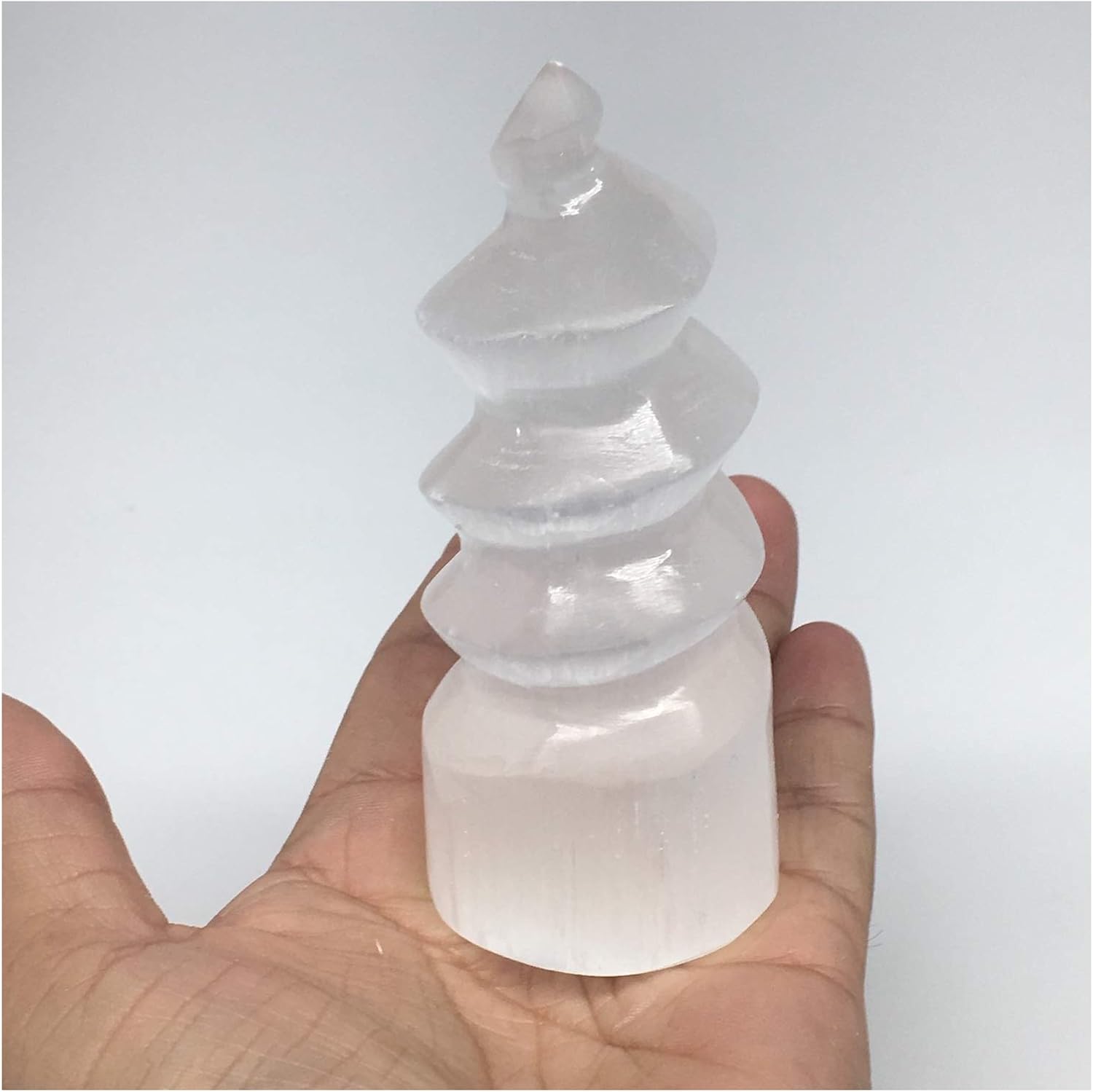 1pc 39-43 Inch Selenite Tower Crystal Twisted Point Powerful White