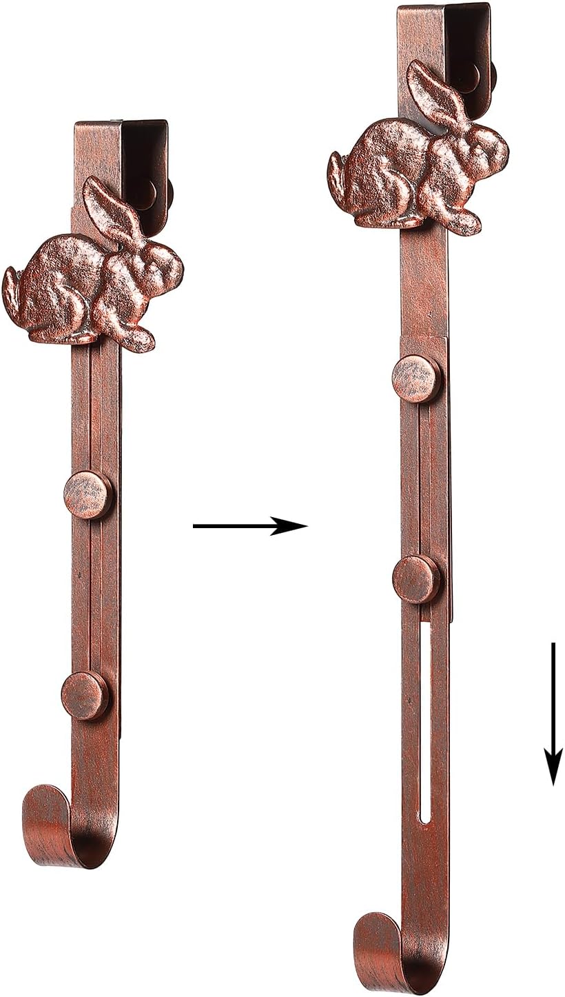 16 Inch Iron Rabbit Bunny Wreath Hanger for Front Door