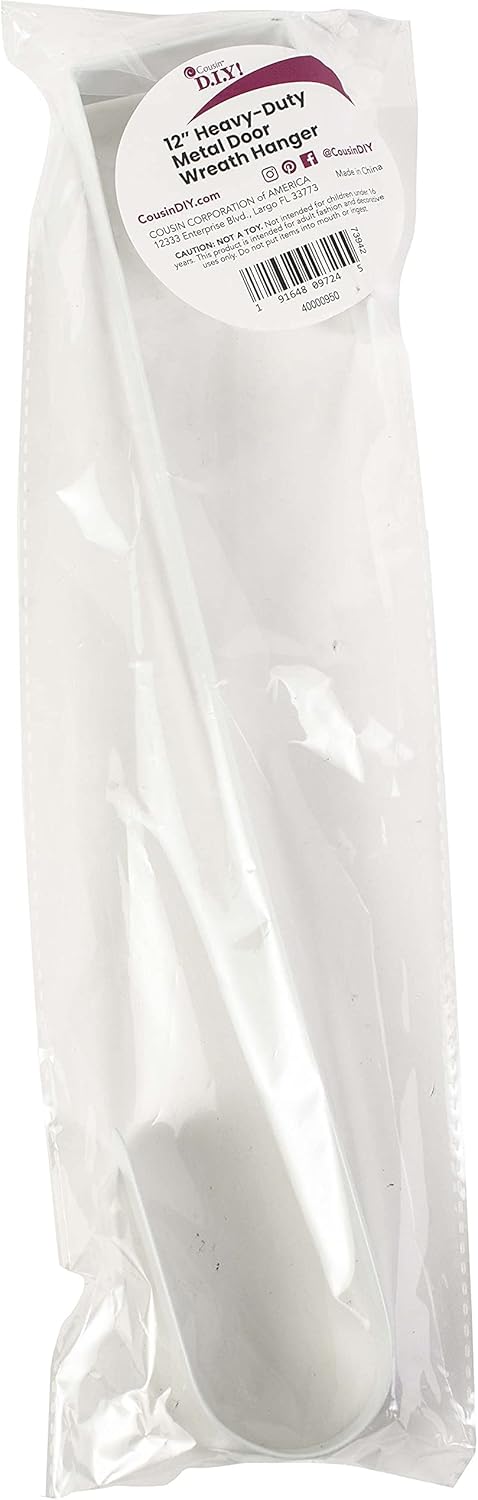 12 Inch Heavy Duty White Metal Wreath Hanger
