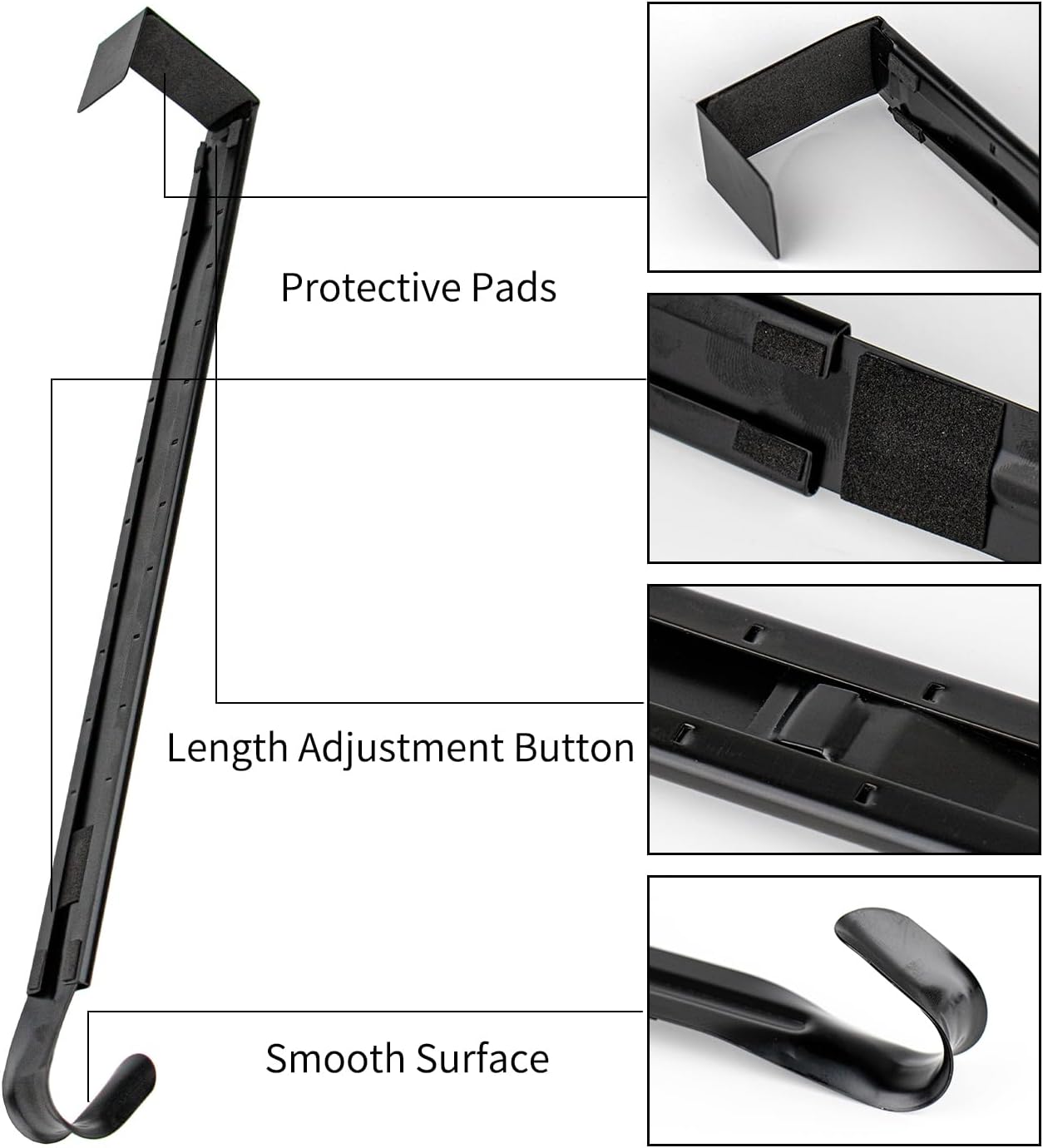 Adjustable Wreath Hanger for Front Door Black 1