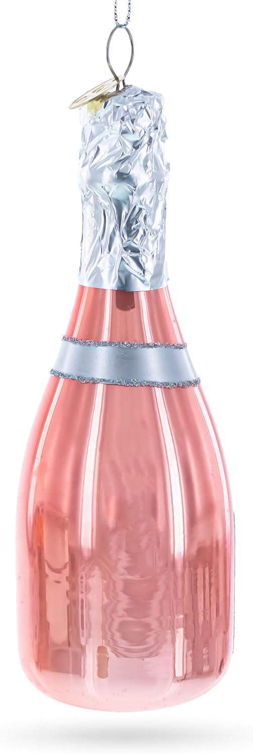 Pink Sparkling Wine Glass Christmas Ornament