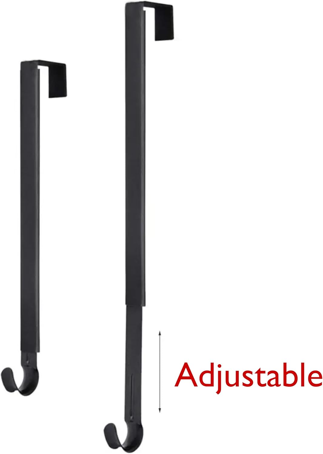 Adjustable Wreath Hanger for Front Door Black