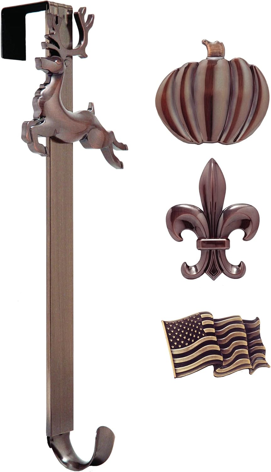 Haute Decor Adjustable Wreath Hanger with Seasonal Icons
