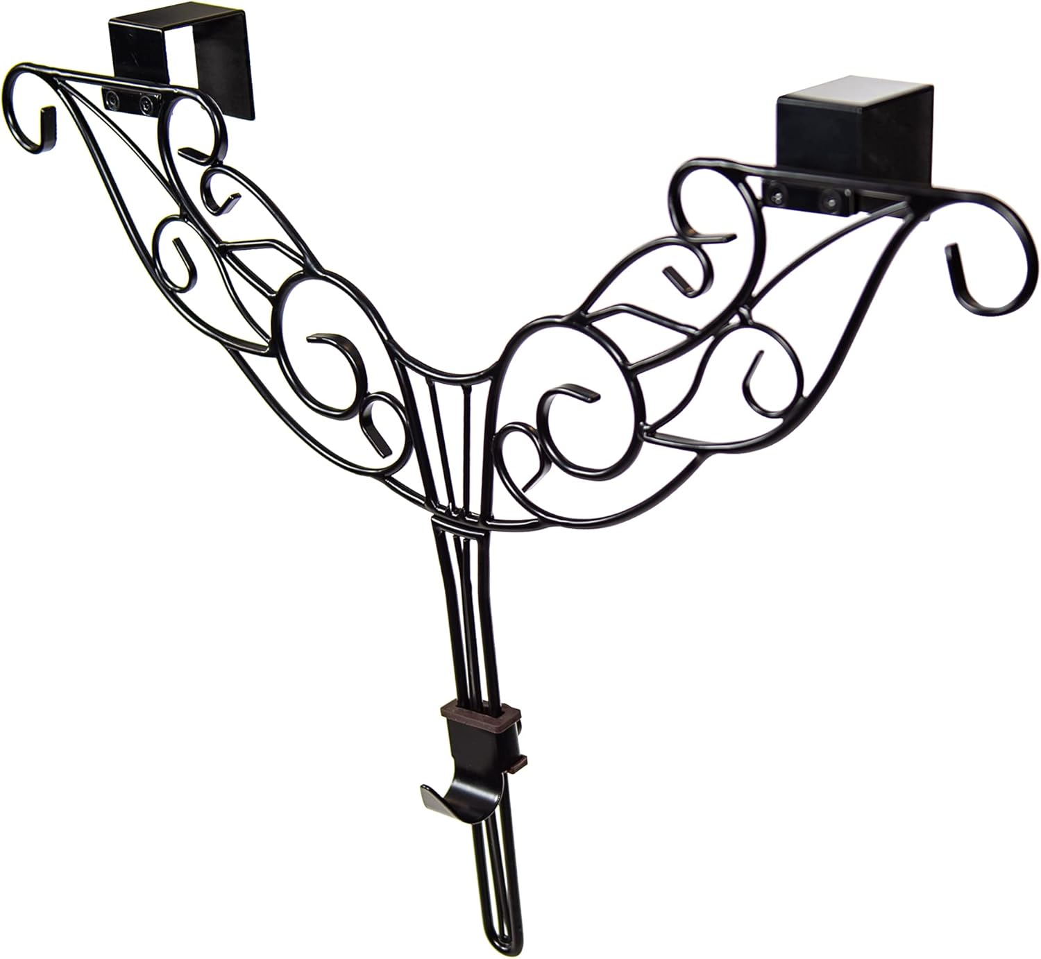 Front Door Wreath Hanger - Antler Design Adjustable Hook Black Cast Iron