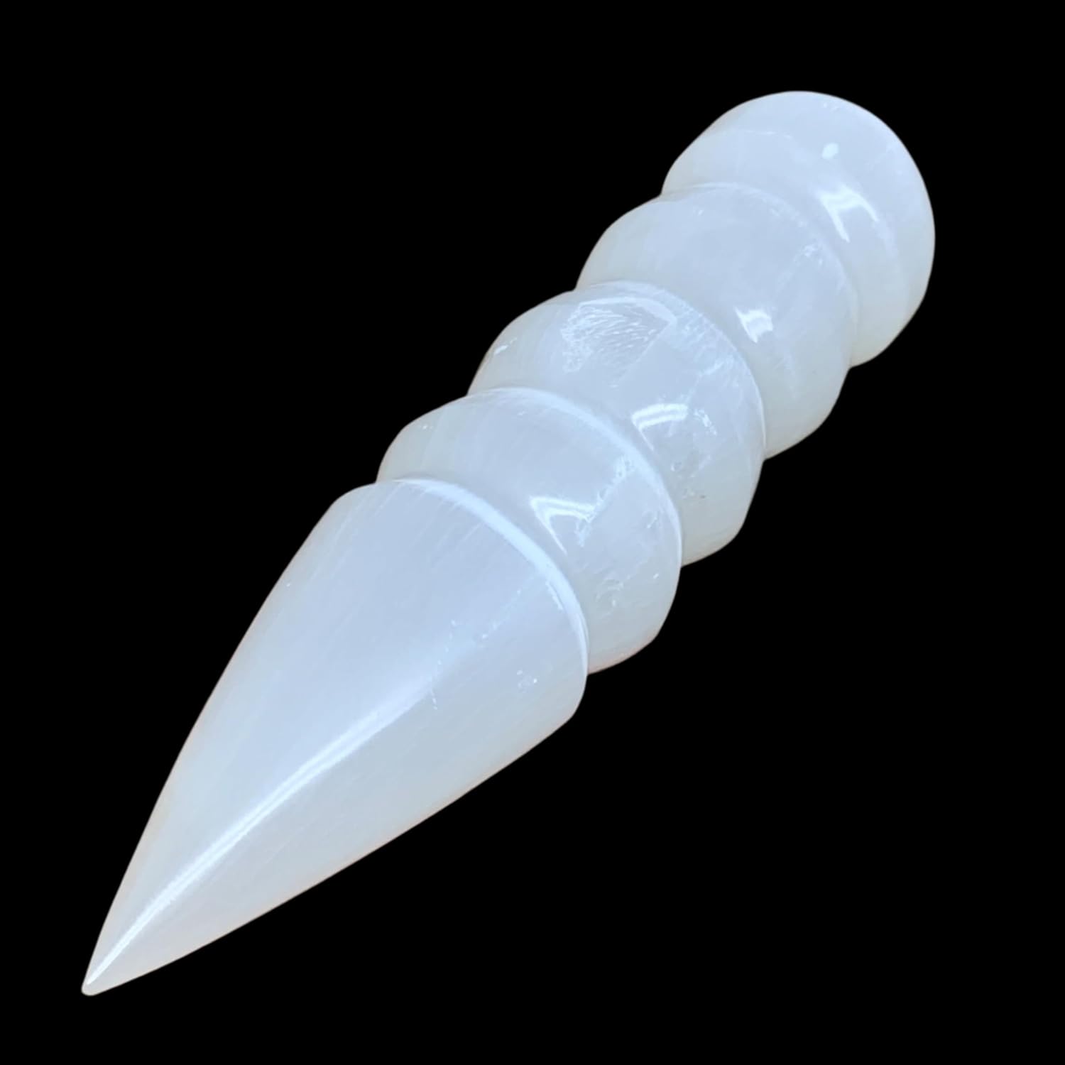 Large Selenite Crystal Spiral Wand Point 092 lbs