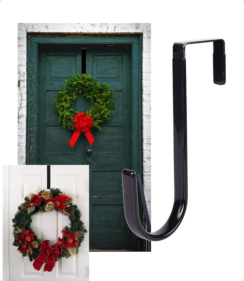 Black Wreath Hanger - Heavy Duty Seasonal Decor Hook