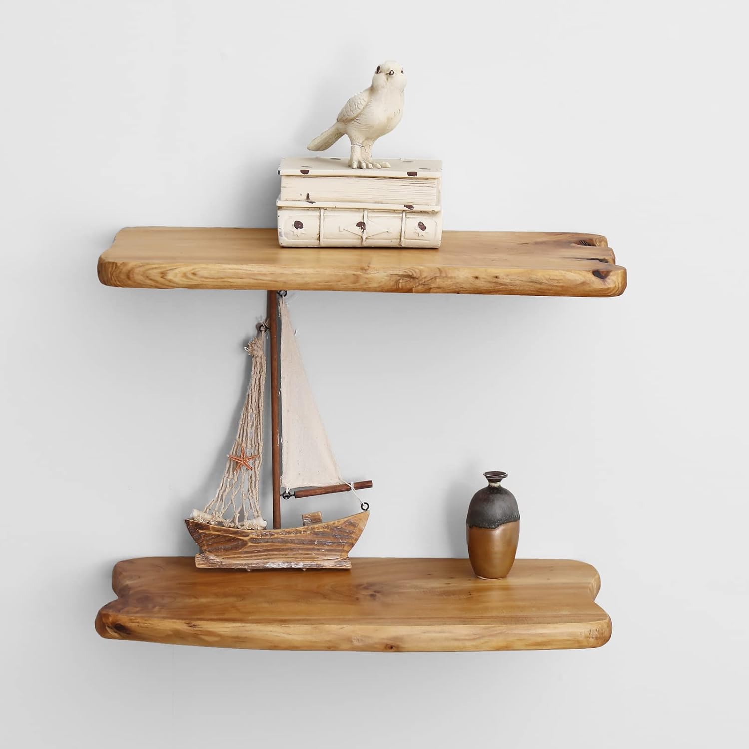 WELLAND 16 Inch Cedar Floating Shelf Set of 2