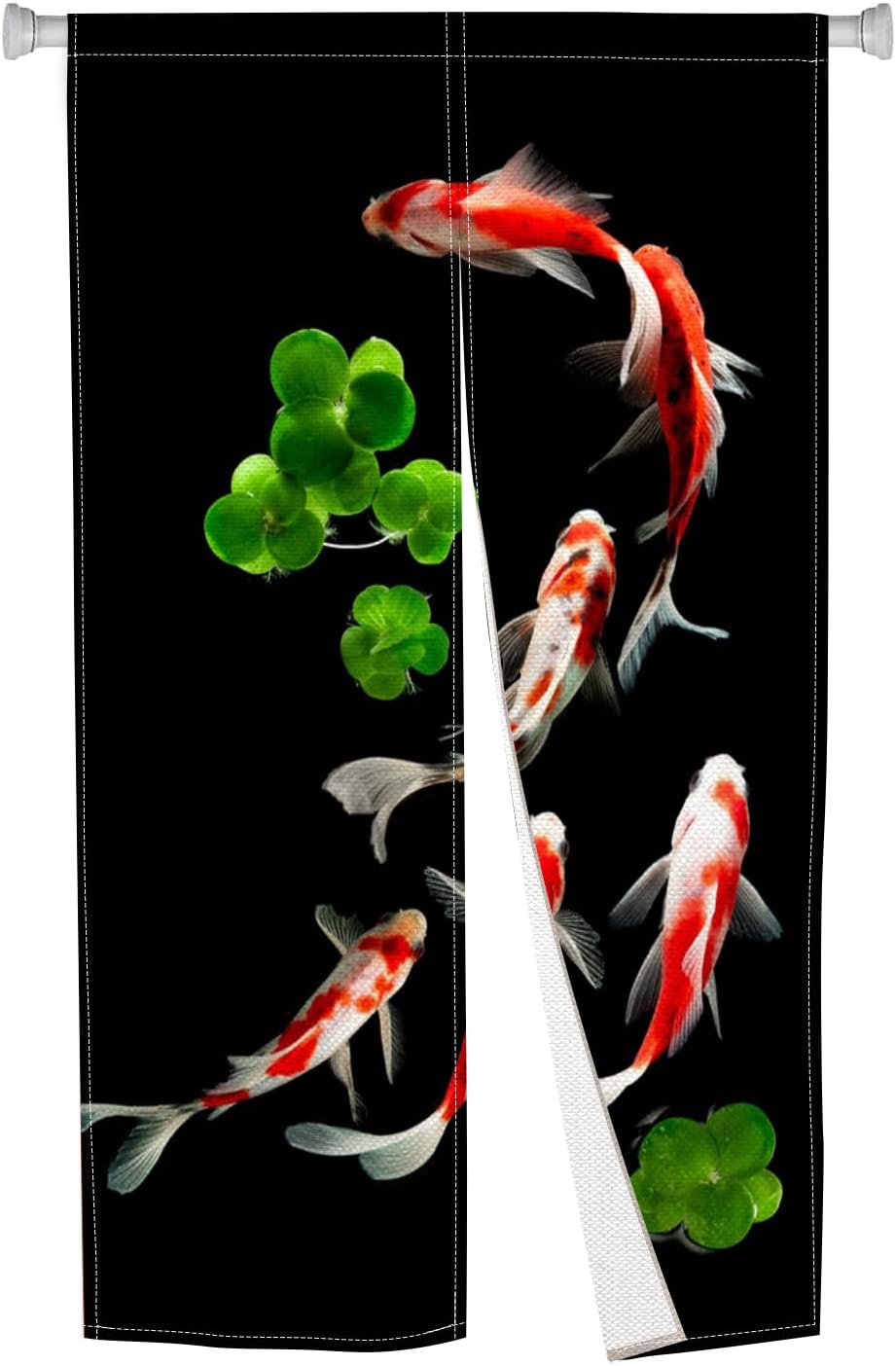 Japanese Noren Door Curtain with Golden Koi Pattern