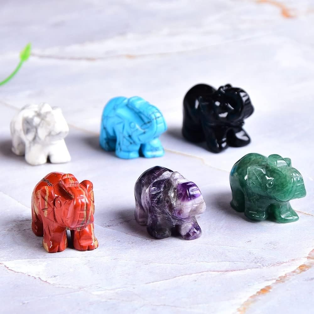 AtkitS Natural Crystal Elephant Home Decor