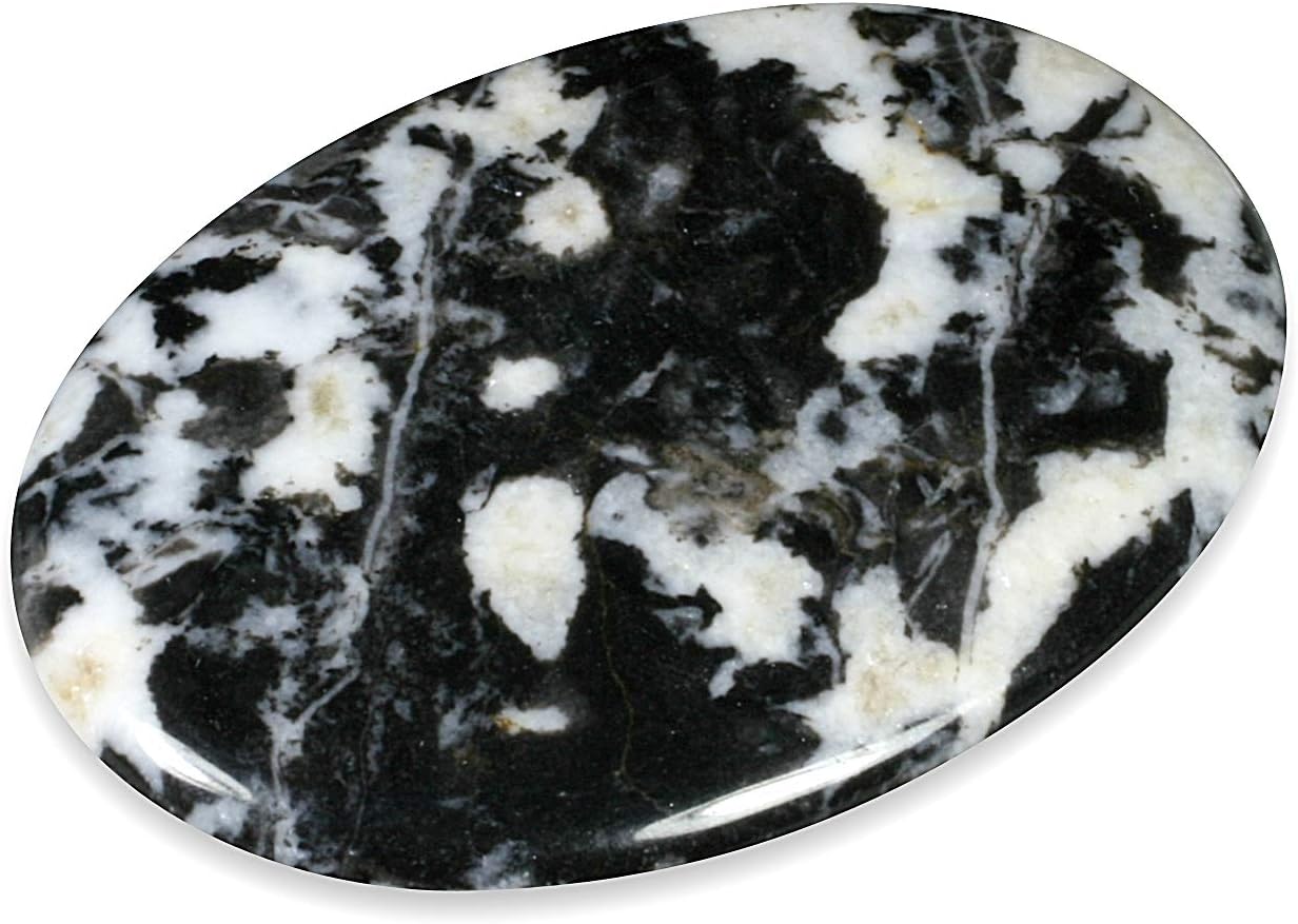 CrystalAge White Zebra Jasper Palm Stone