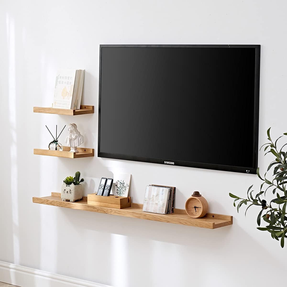 Natural Oak Wood Floating Shelf 12 Inch
