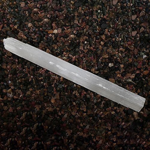 REAL-GEMS Natural White Selenite Rod Healing Crystal 493 Grams