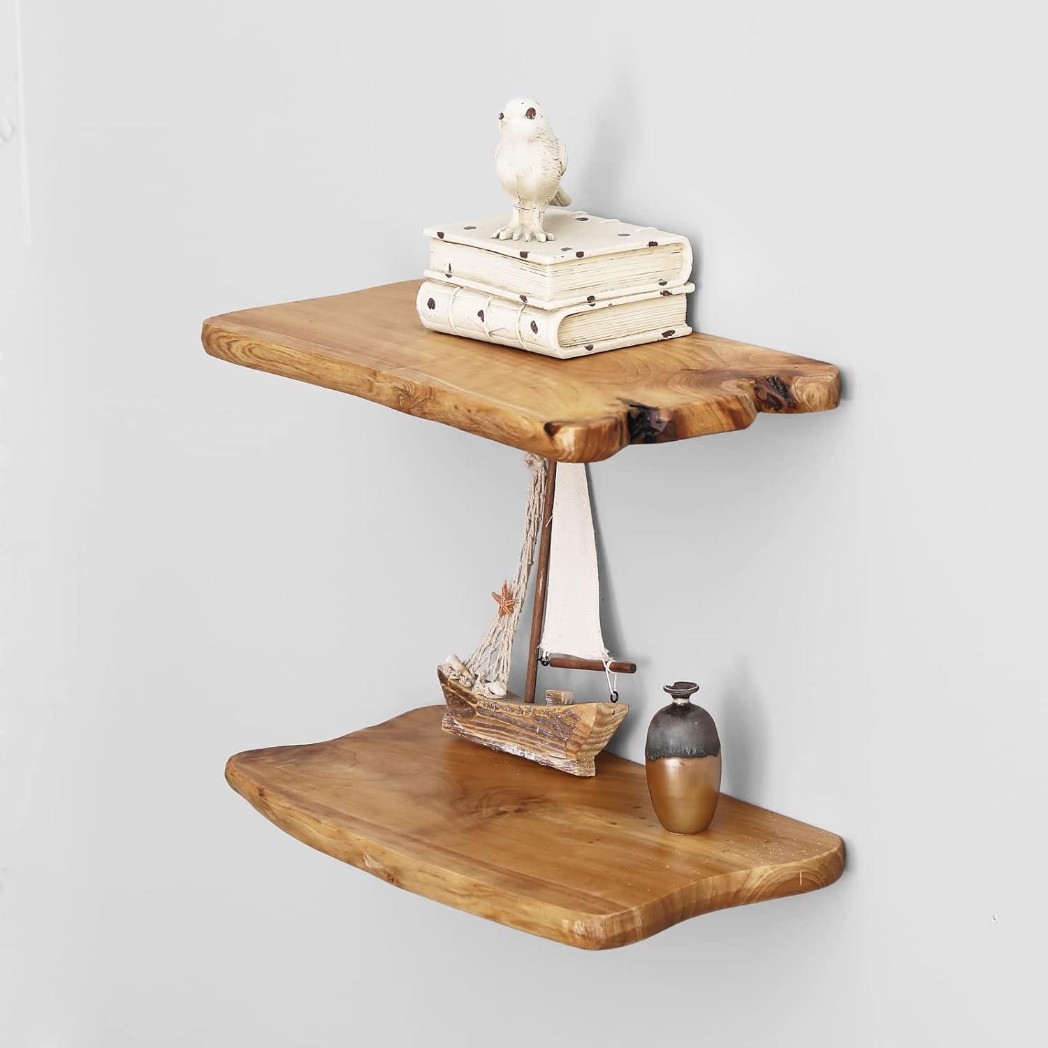WELLAND 16 Inch Cedar Floating Shelf Set of 2
