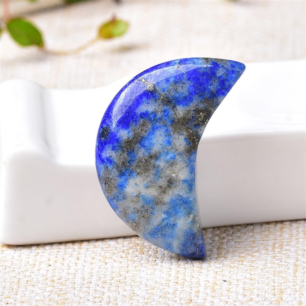 AtkitS White Turquoise Crescent Moon Shaped Crystal Decoration