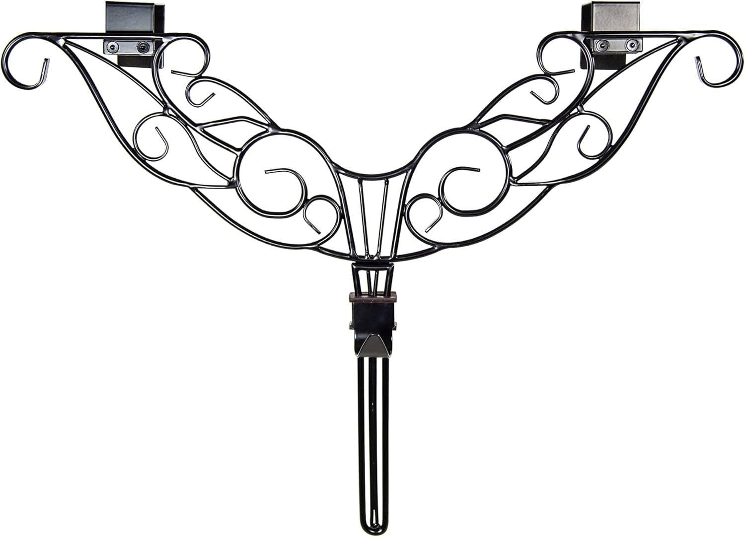 Front Door Wreath Hanger - Antler Design Adjustable Hook Black Cast Iron