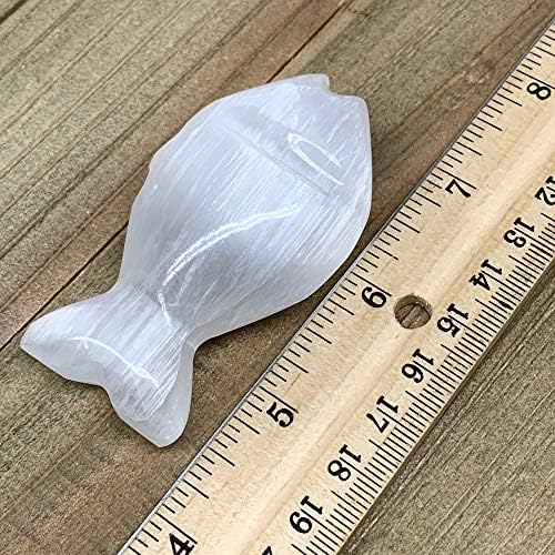 White Selenite Fish Crystal Handcrafted Morocco